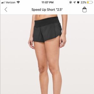 black lulu lemon speed up shorts